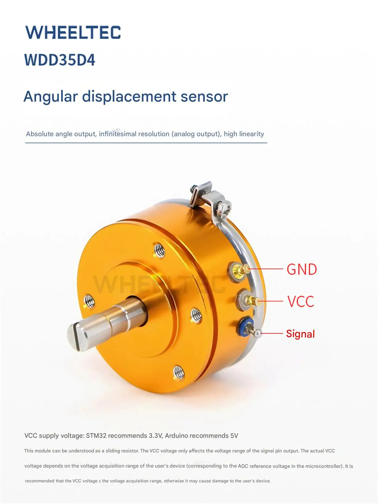 WHEELTEC WDD35D4 angular displacement sensor, absolute angle output, infinitesim