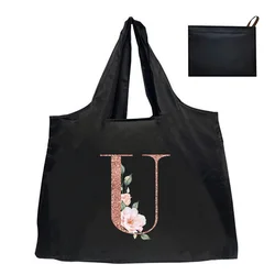 Spacious and Stylish Reusable Shopping Tote Bag (2rose gold U)