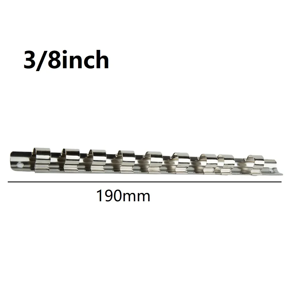 1 Pc Socket Storage Rack 1/4 3/8 1/2 Inch With 8 Clips On Rail Tool Organizer Storage For Any Home Or Industrial Garage 3