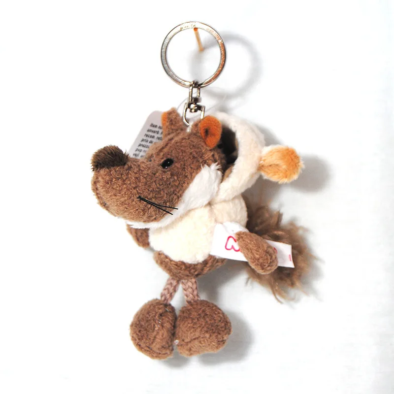 Special Wolf And Blue Bird Key Chain Classic 3D Monkey Gorilla Model Stuffed Animal Keyring Soft Doll Keyfob Gift For Lover 2