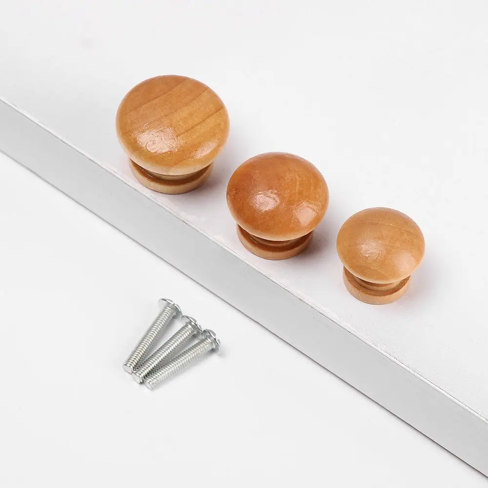 Natural Wooden Cabinet Furniture Fitting Round Door Handle
