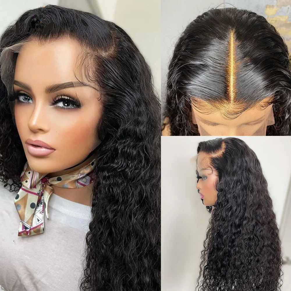 

Preplucked Long 26 Inches 180%Density Glueless Black Kinky Curly Lace Front Wig With BabyHair Heat Temperature Daily Cosplay Wig