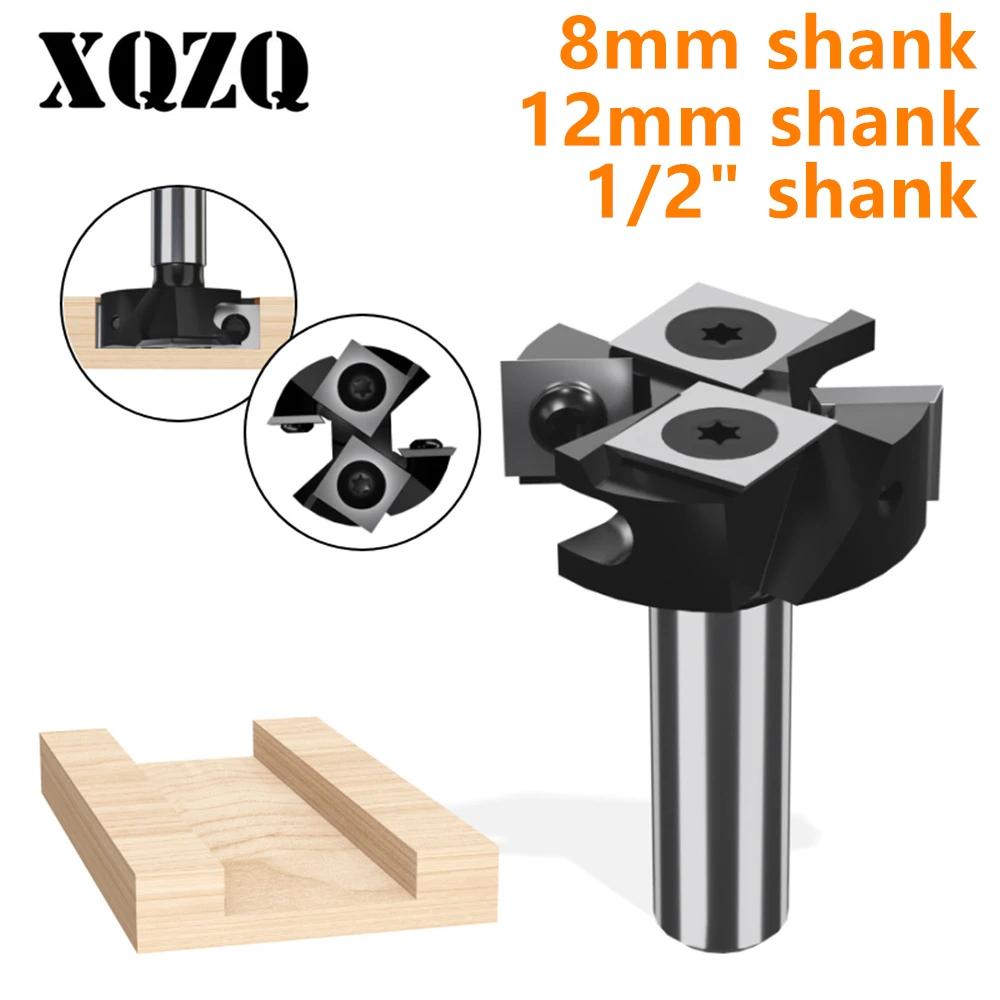 

8mm 12mm 12.7mm "T" Type Slotting Cutter Bit Z4 Router Bit Woodworking Milling Cutters For Wood Bit Face Mill Carbide Cutter