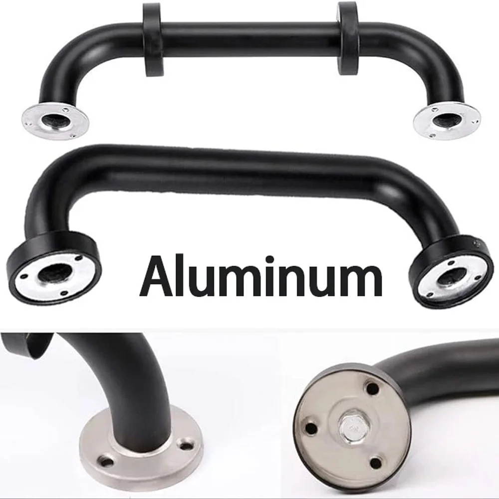 16 Inch Shower Grab Bar,Black Shower Handle,Bathroom Balance Bar,Safety Hand Rail Support Bar for Handicap Elderly Injury - Image 4