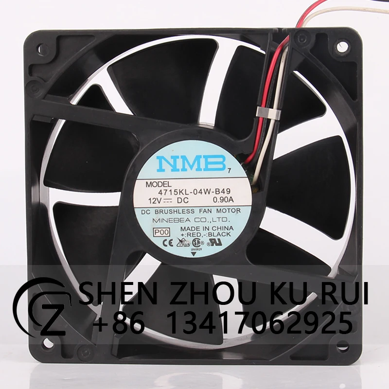 

4715KL-04W-B49 Case Fan Dual Ball Bearing for NMB DC12V 0.90A 10.8W 120x120x38mm 12CM 12038 Large Air Volume Cooling Fan