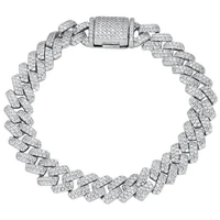 WUIHA Hip Hop 925 Sterling Silver Lab Sapphire High Carbon Diamonds 8.3 MM Cuban Bangle Bracelet Tennis Fine Jewelry Wholesale 2