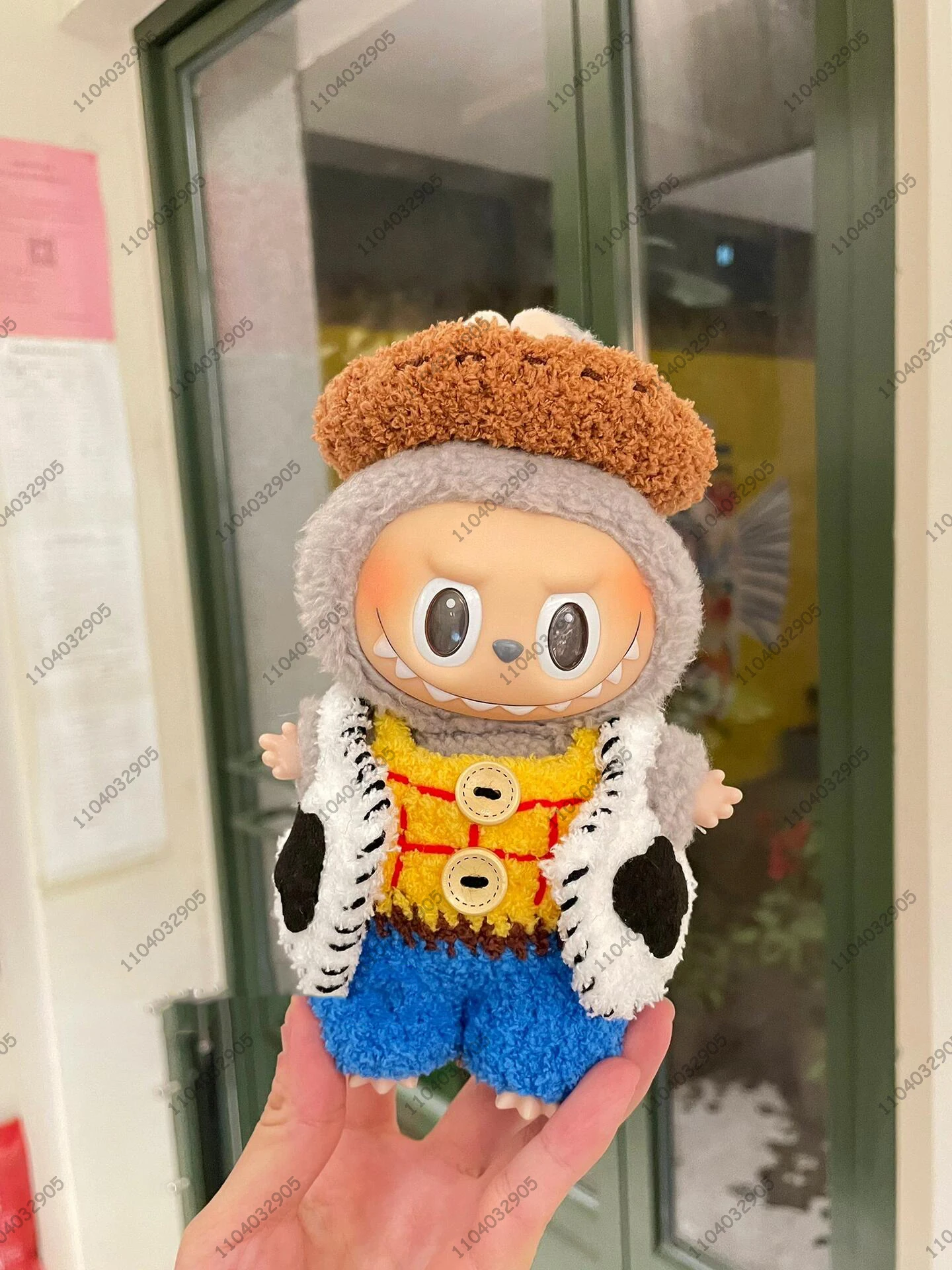 Labubu The Monsters Toy Story Woody Costume Buzz Lightyear Doll Clothes 1：1 Original Replica Vinyl Doll Action Figure Bag Charm