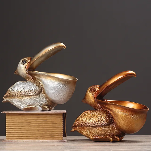 Pelican Bird-Ornement Rétro en Résine, Rangement de Clé et Bijoux, Toucan, Hall d'Entrée, Salon, Table à Thé, Arts et Artisanat Créatifs pour la Maison 5