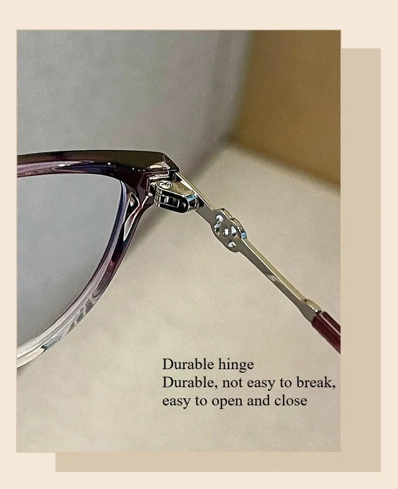 Modische hochauflösende Anti-Blaulicht-Brille, flache Katzenaugen-Gläser für Damen, modische dekorative Outdoor-Brille – Detail 4