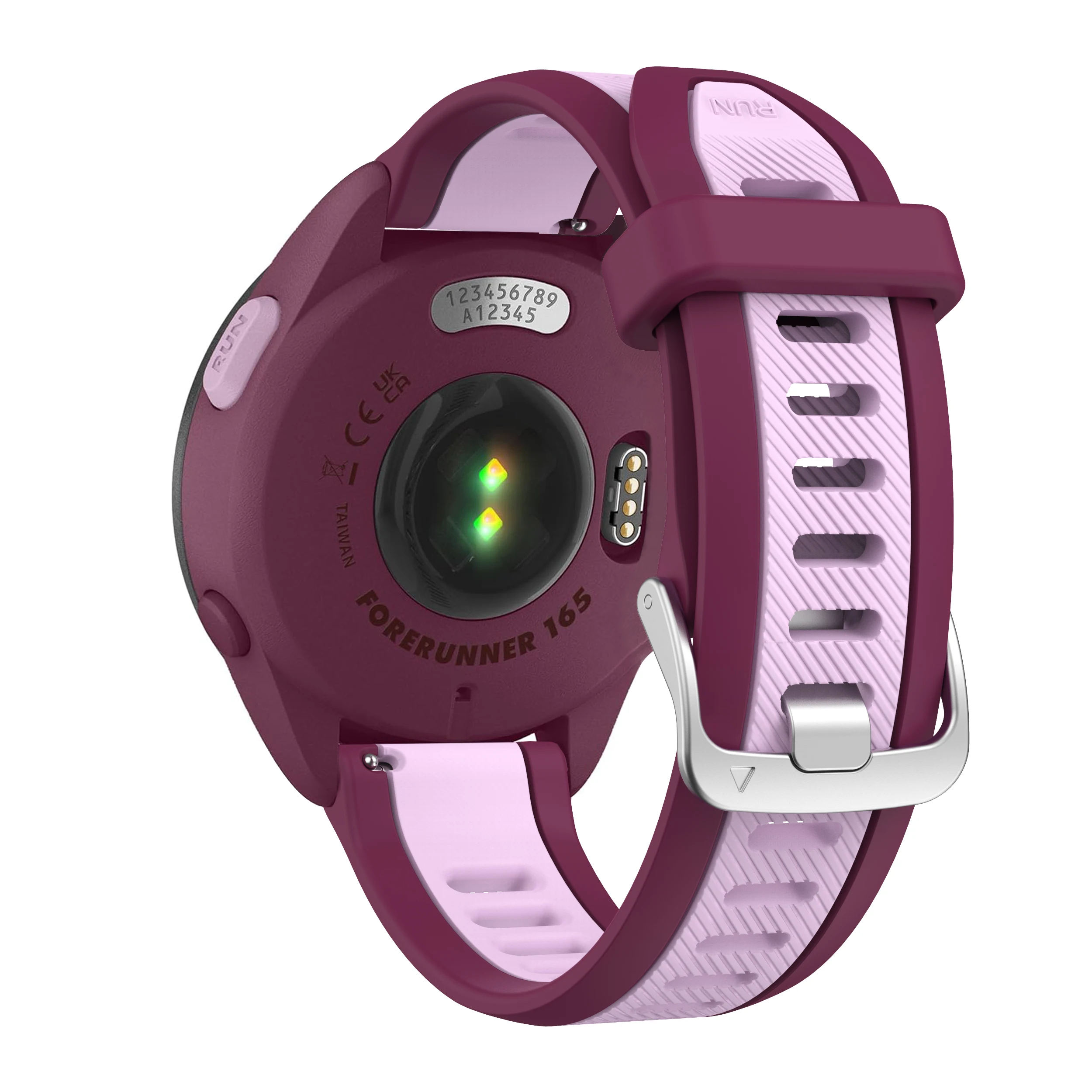 Sporty Two-Tone Quick Release Silicone Watch Strap, 20mm