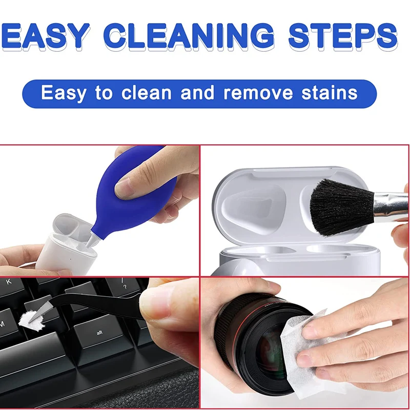 Cleaning Kit Keycap Puller Speaker Clean Phone Charging Port Cleaning Tool For Keyboard Airpods Earbuds Camera USB Port 4