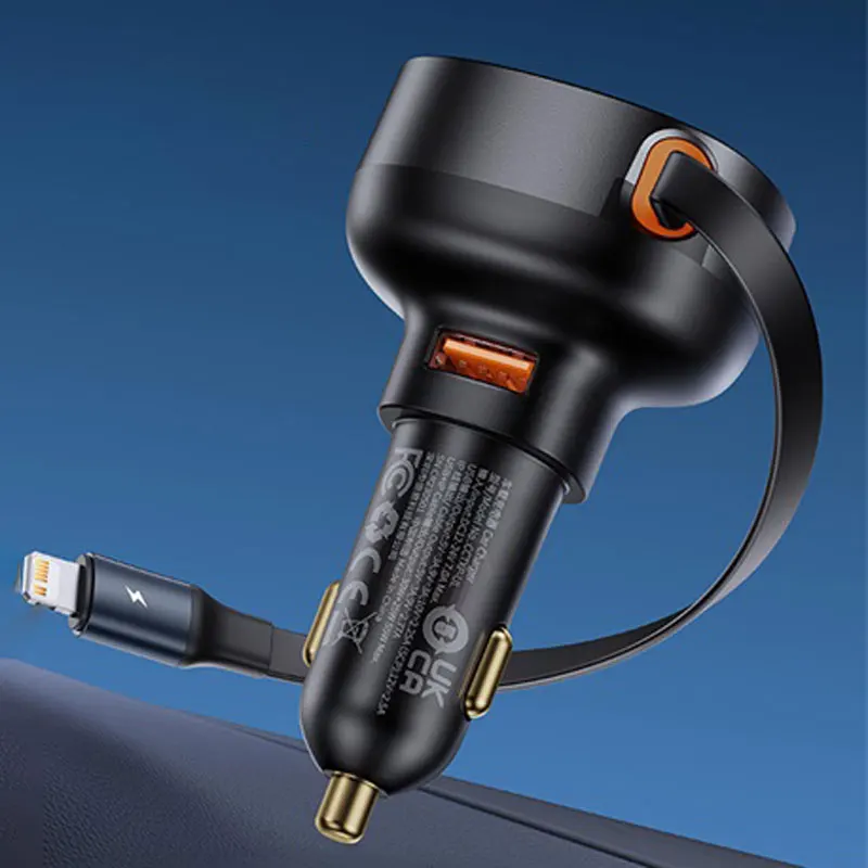 Baseus Enjoyment Pro Car Charger U+Retractable TypeC Cable 60W
