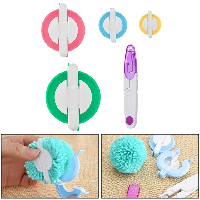 Pom Pom Maker, 4 Sizes Pompom Maker Tool Set for Fluff Ball Weave