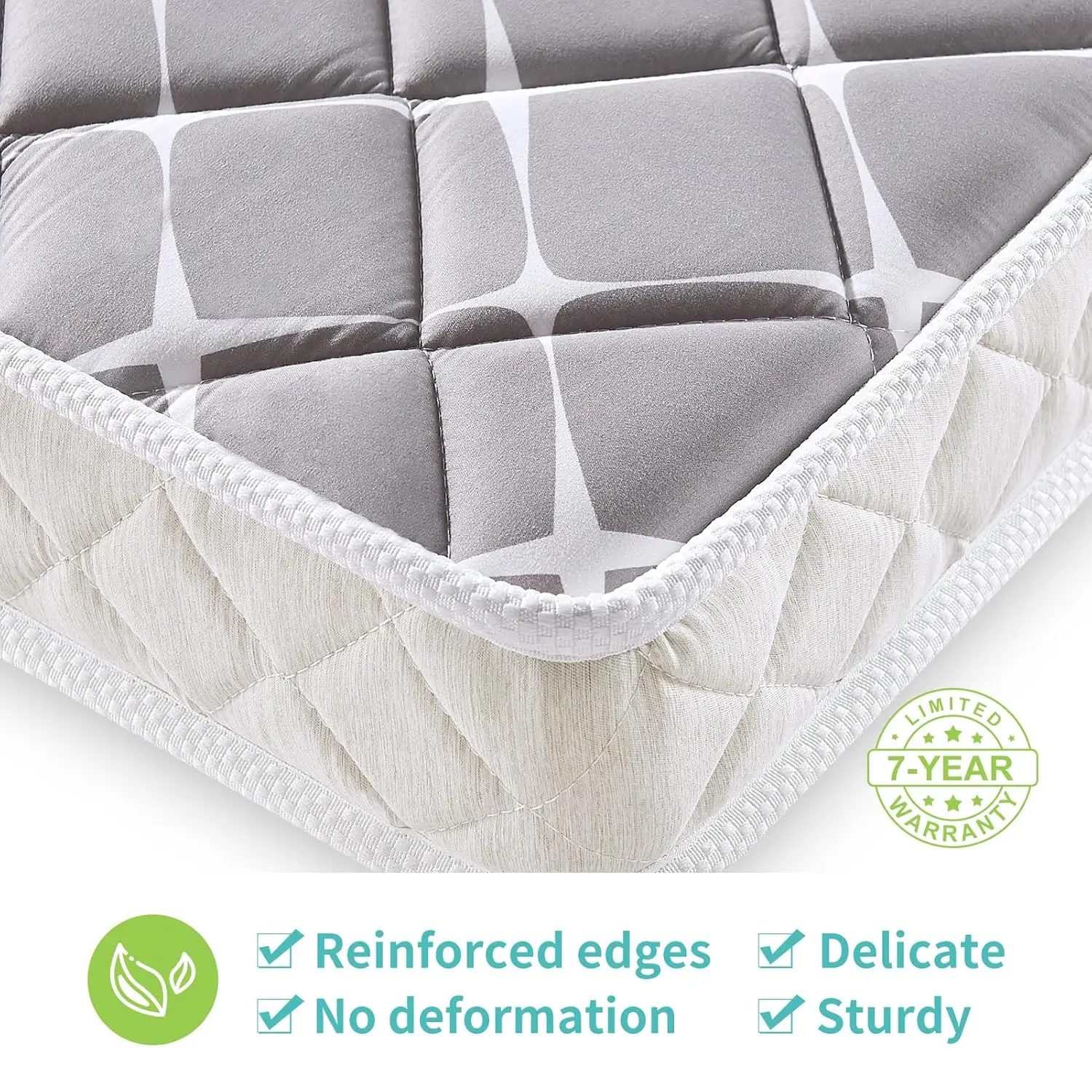 Premium Dual-Sided Baby Crib Mattress and Toddler Mattress  52" x 27.6" x 5"  Breathable  Firm Soft  Fits Standard Cribs