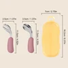 2PCS Baby Silicone Stainless Steel Fork Spoon Feeding Set Portable Kids Training Weaning Tableware Toddler Utensils Baby Stuff 4