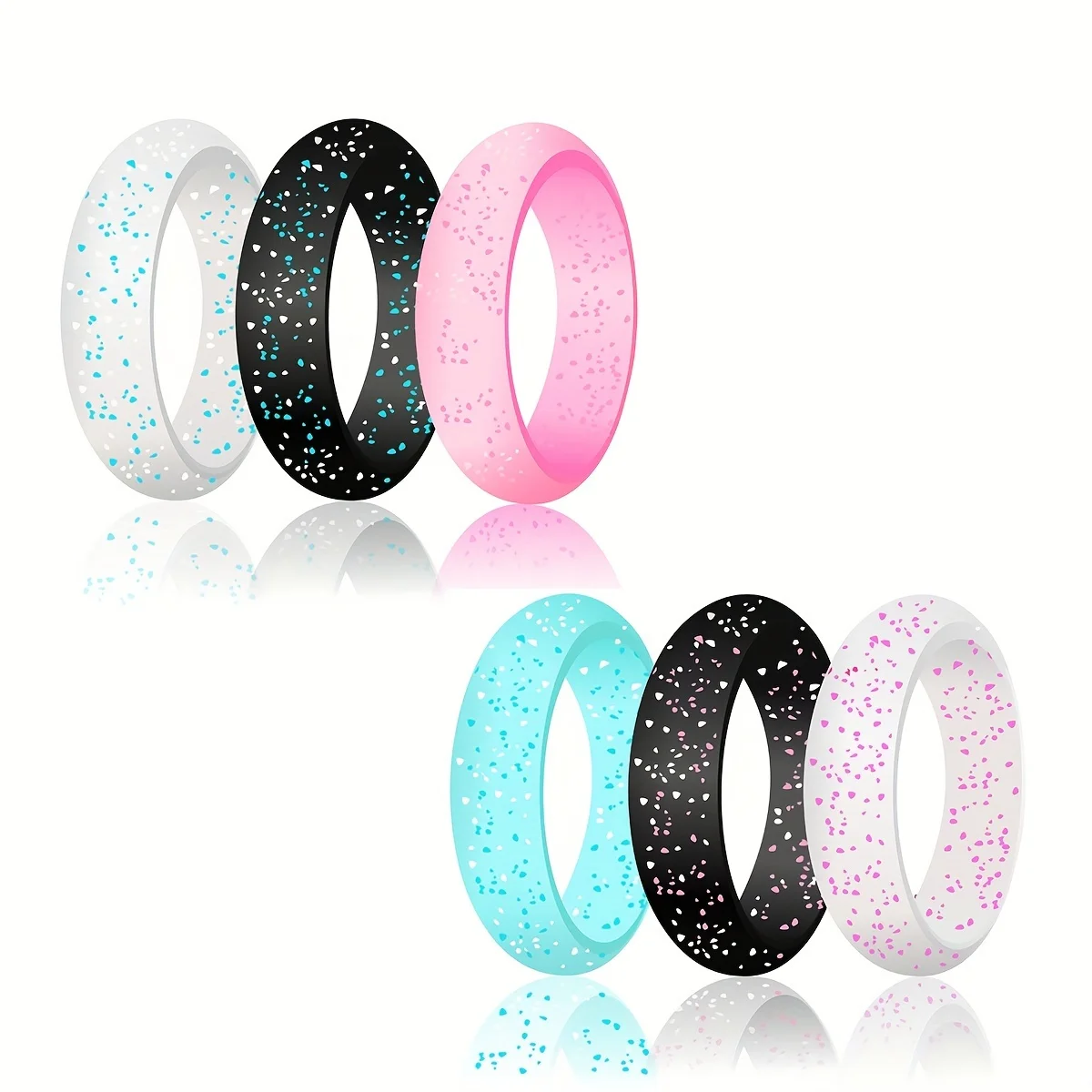10 Pieces Ring Set Finger Ring Wedding Rings 5.7mm Wide 2mm Thick for Women
