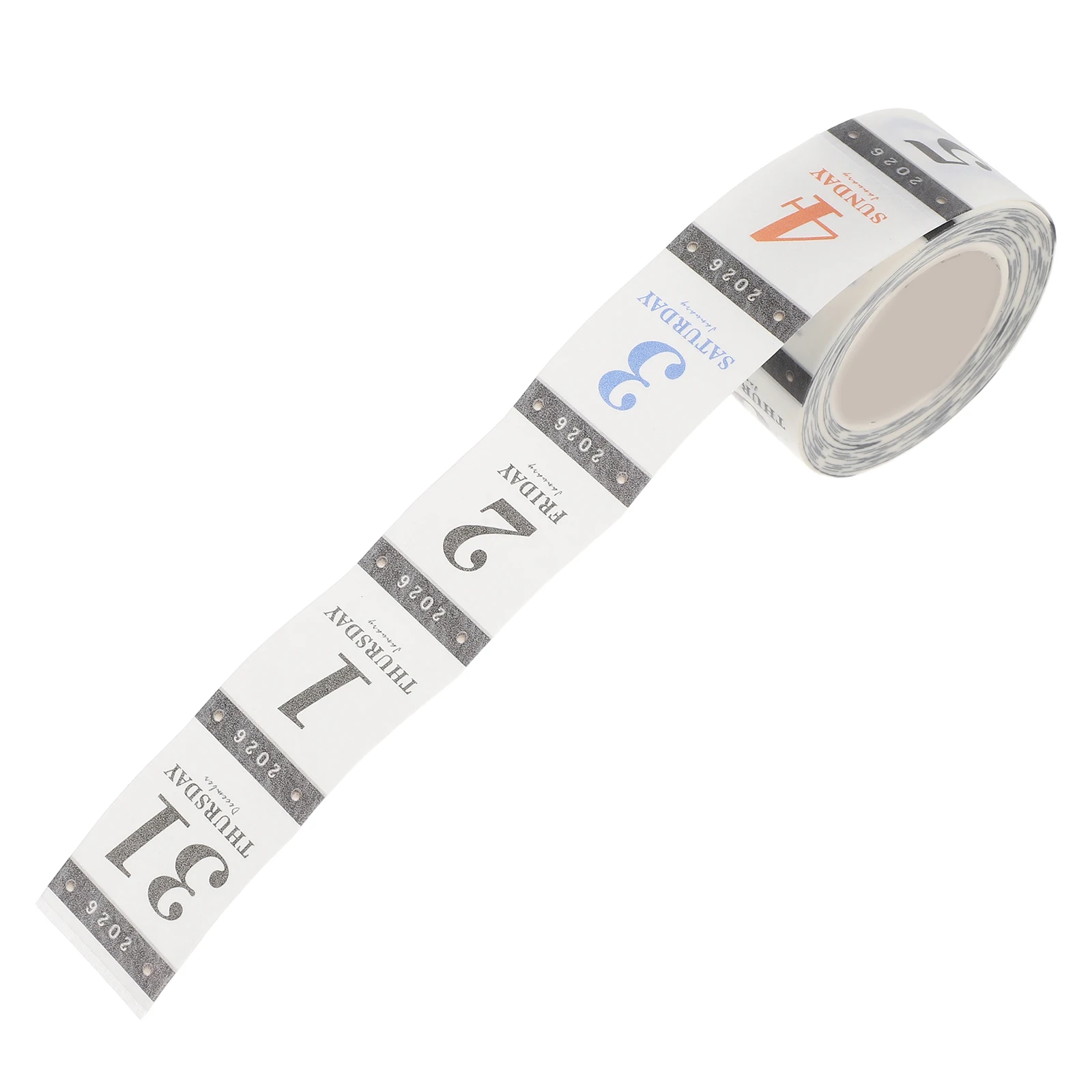 1 Roll 365 Day Calendar Date Stickers for 2026 Journaling 12-Monthly Planner Number Sticker Scrapbooking Daily Schedule Supplies