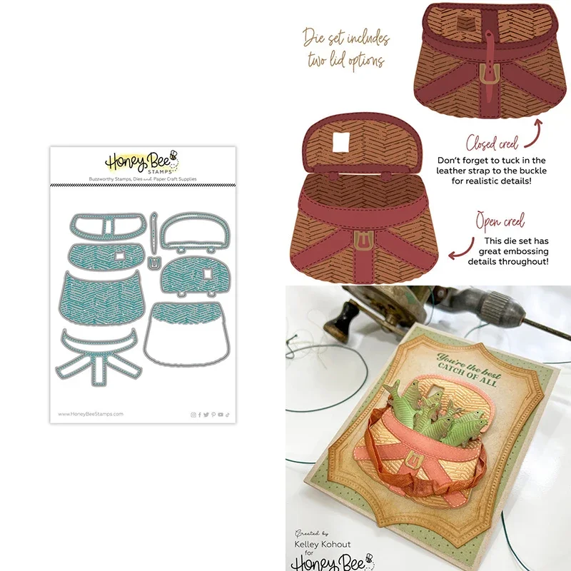 2023 New Vintage Creel Bamboo Basket Metal Cutting Dies Per Fai Da Te Che Fa Carta Di Auguri Scrapbooking