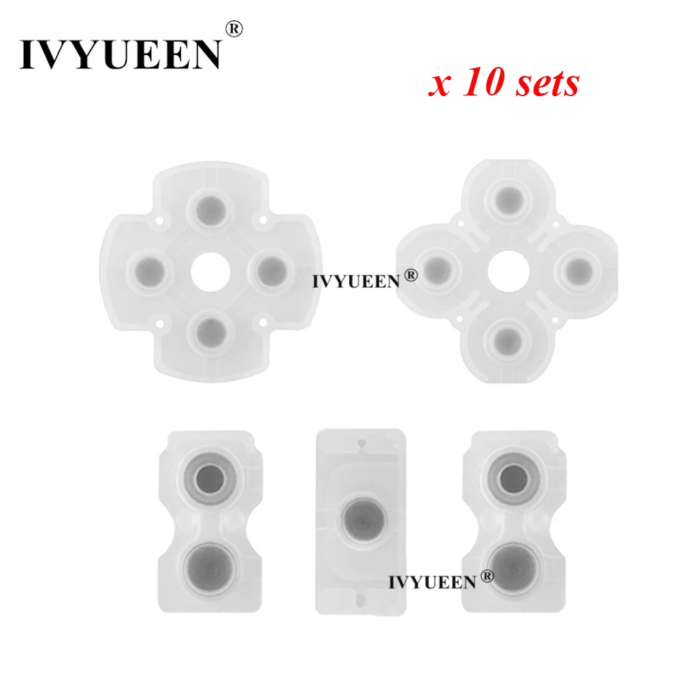 Ivyueen 10 Set Tastiere Adesive Conduttive In Gomma Per Tastiere Sony Playstation Dualshock 5 4 Controller Ps4 Ps5 Gamepad