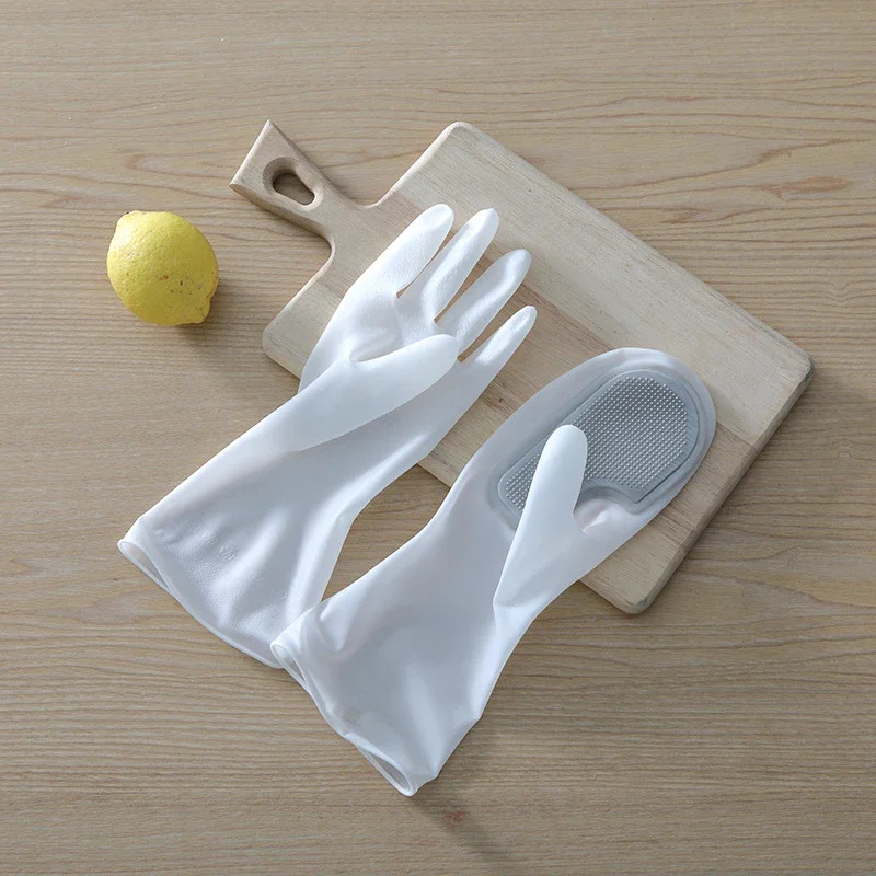 1pair Dishwashing Cleaning Gloves Magic Silicone Rubber Dish Washing Glove for Household Scrubber Kitchen Cleaning Scrub Gloves