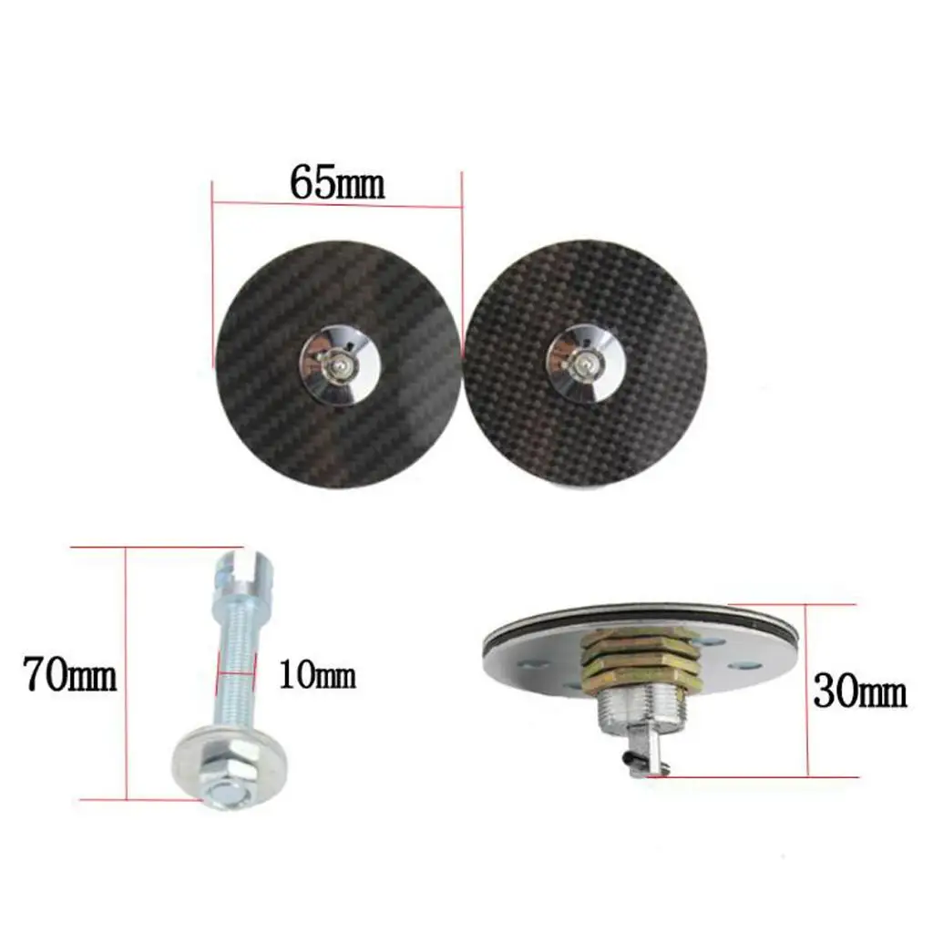 자동차 보닛 후드 핀 래치 잠금 키트 알루미늄 합금 65mm 카본 블랙 (후드 장착 안전 및 스포츠 튜닝용)