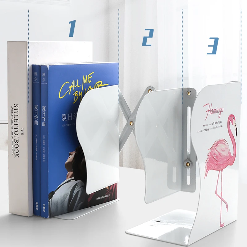 

Retractable Book Stand Creative Bookshelf for Student Books Clip Stretch Table Shelf Children's Desk Office Storage Box Cartoon