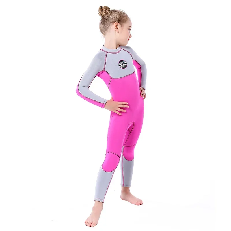 3MM Neoprene Wetsuit for Girls Diving Suit Thick Cold-proof Sun-proof Clothes One-piece Set Children Surfing Snorkeling Swimwear 5