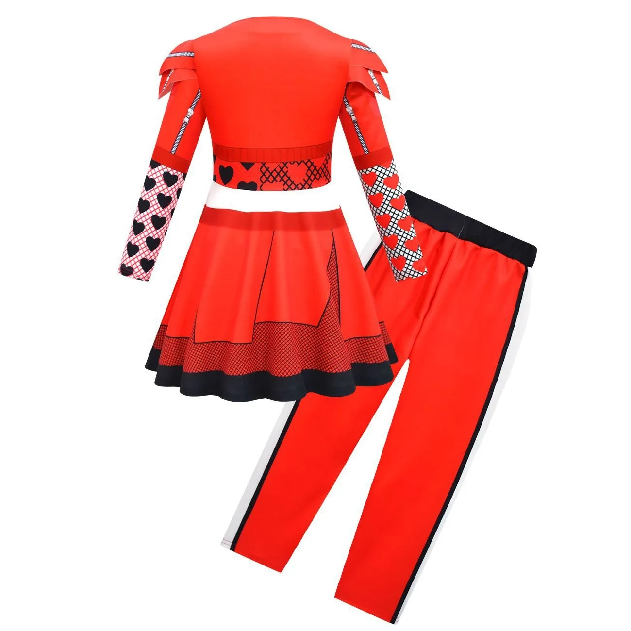 Girls Red Costume The Rise of Red D-Descendants Cosplay Costume Child Fantasia Halloween Clothes Wig Party Fancy Dress