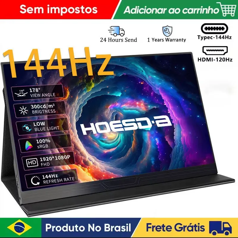Monitor Portátil HOESD.a 15,6" 144Hz