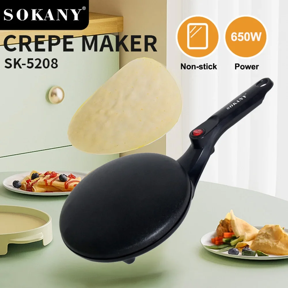 Description Picture 2 of itemElectric Pancake Maker, Temperature Control, Non-stick Layer, Cool Touch Handle, Instant Heating Spring Roll Pastry Frying Pan