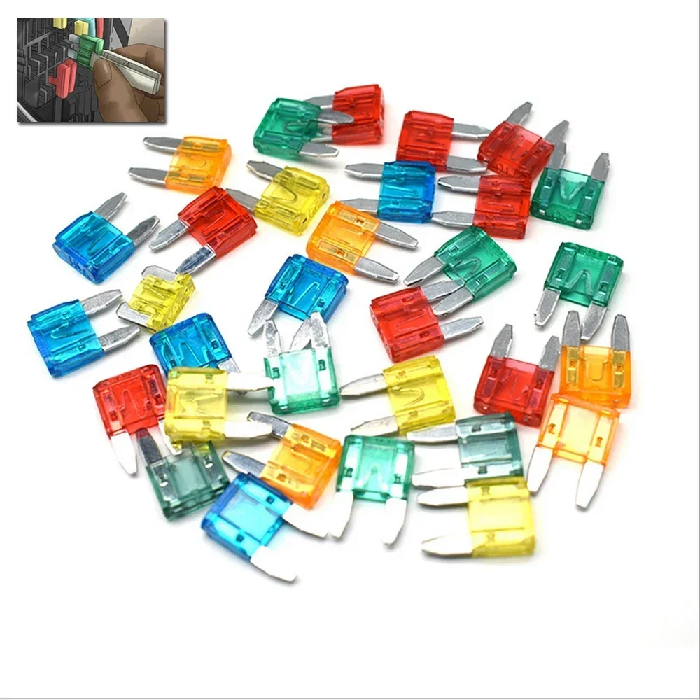 35Pcs Mixed Mini Size Blade Type Car Fuse Assortment 5A / 7.5A / 10A 15A 20A 25A 30A Fuse Set Auto Car Truck car fuses kit circuit adapters and fuse set