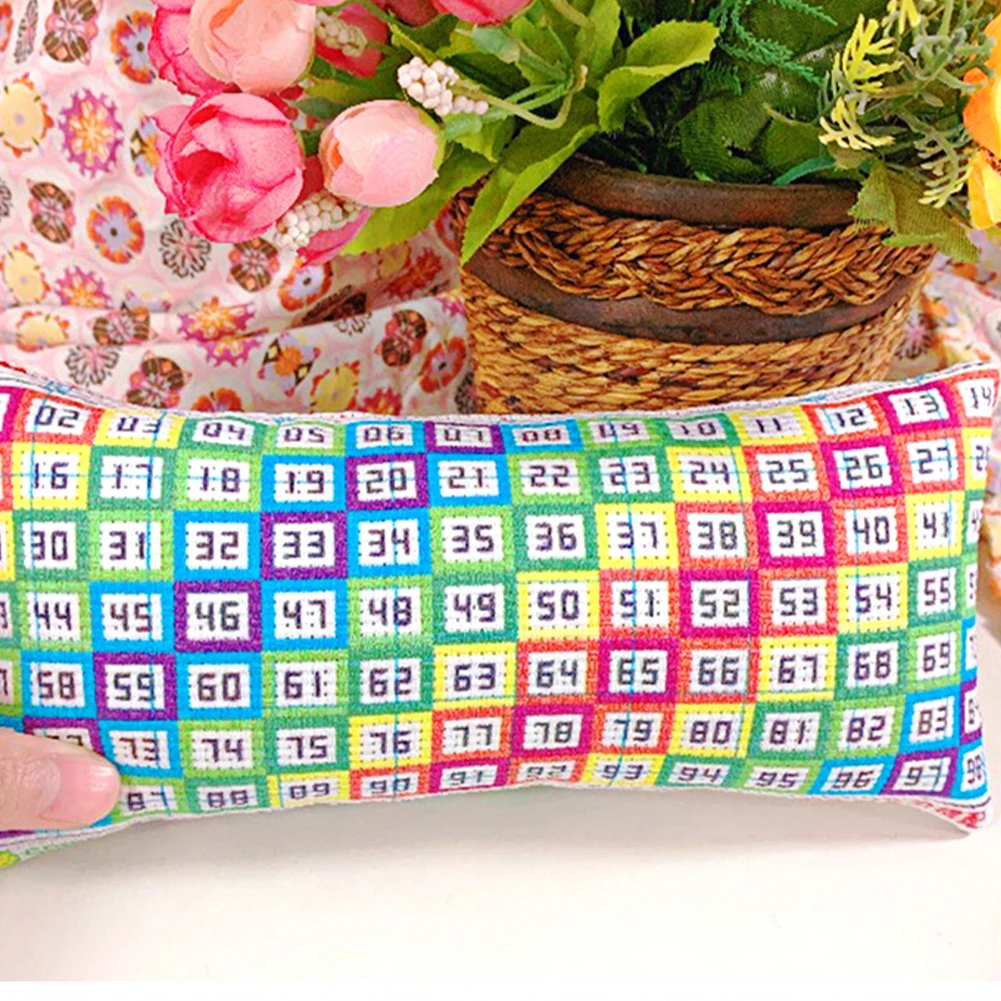 Number 1-98 Cross Stitch Embroidery Pin Cushion Colorful Pin Storage Cushion Rainbow Pillow Shaped Accessories DIY