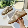2025 Flat Thick Bottom Genuine Leather Casual Shoes Lace Up Mixed Color Breathble Sneakers Spring Patchwork Tennis Shoes Unisex 4