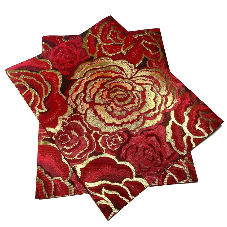 Elegant 3D Floral Headtie Gift Set 2pcs -2.5 Yards African Gele and Ipele for Nigerian Wedding, Anniversary,Celebration TXH-15-1 3