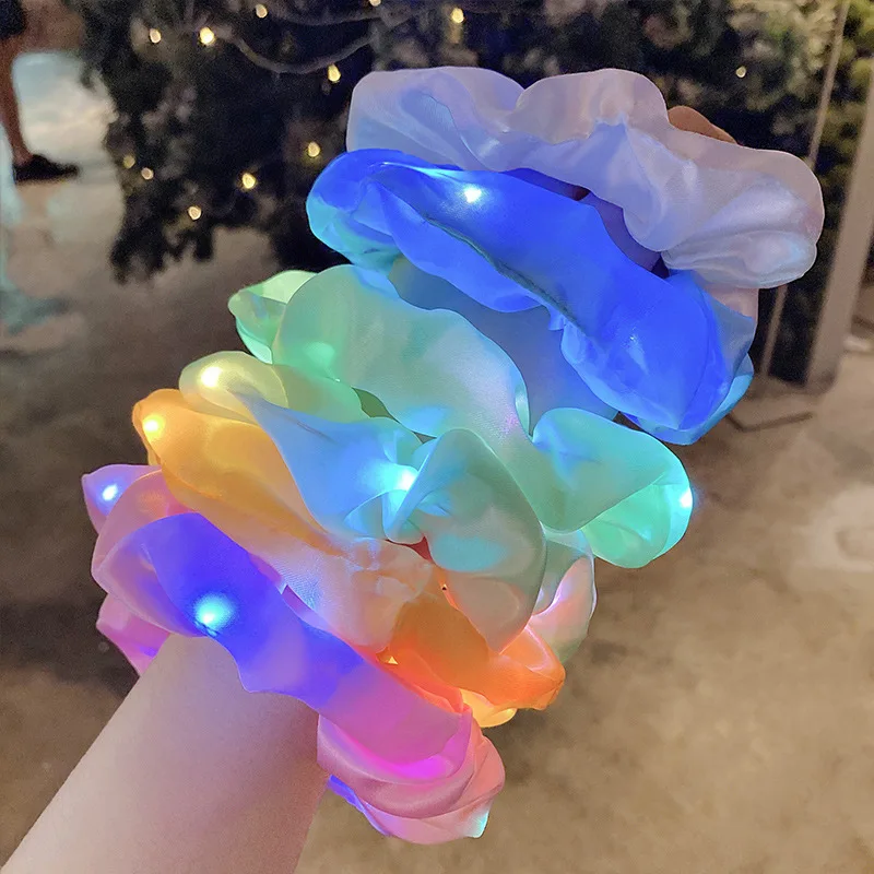 

LED Luminous Hair Band For Halloween Party Christmas Hair Rope Carnival Hair Accessories Rubber Bands for Festival Accessories