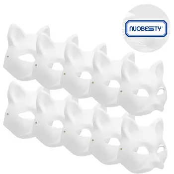 가장 무도회 고양이 얼굴 마스크, DIY 파티 마스크 소품, 페인트 가능한 빈 마스크, 파티 코스프레 액세서리, 10 개, 6 개, 5 개, 3 개