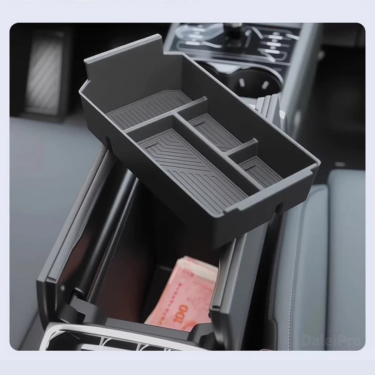 Für Jaecoo J7 PHEV 2024 2025 Auto-Armlehnen-Aufbewahrungsbox Maßgefertigter Mittelkonsolen-Organizer Ausziehbare Ablage zur Geräusch- und Vibrationsreduzierung – Detail 3