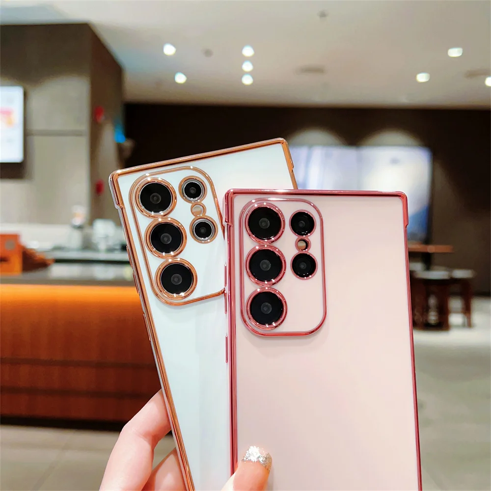 Ultra Case Plating Soft Silicone Cases For Samsung Galaxy Plus S 24 S24 5G S23 S22 S21 FE Shockproof Cover_voghion.com