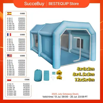 VEVOR 8m 12m tenda per auto gigante con ventilatori stazione di lavoro gonfiabile per auto cabina per tenda con vernice a spruzzo camera Mobile aerografo Garage all'aperto 1