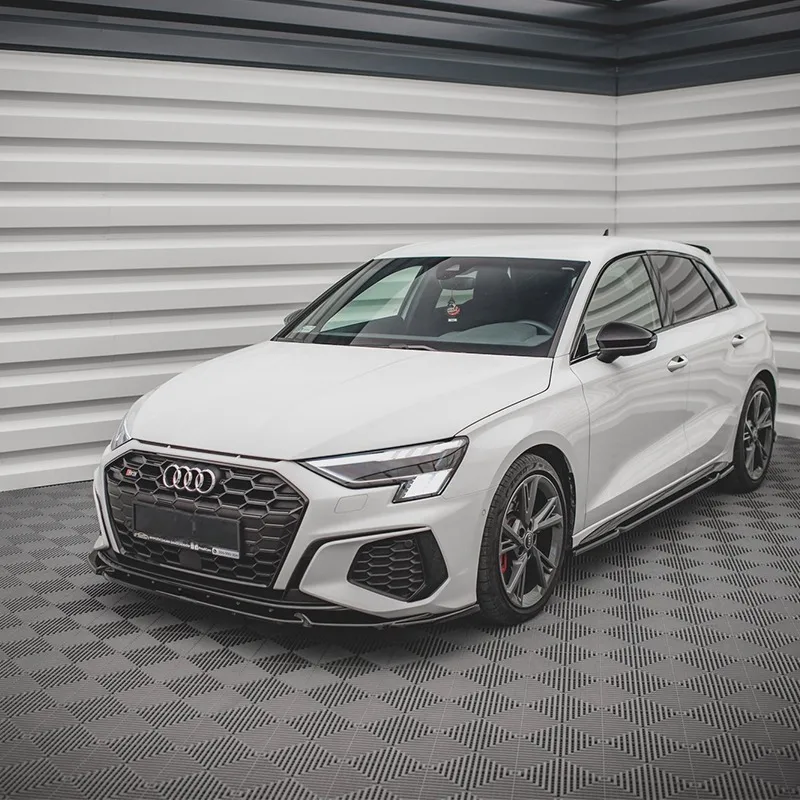 Maxton Style Front Splitter V.3 for AUDI A3 S-Line & S3 Saloon / Sportback Pre Facelift Front Bumper Lip Chin Spoiler