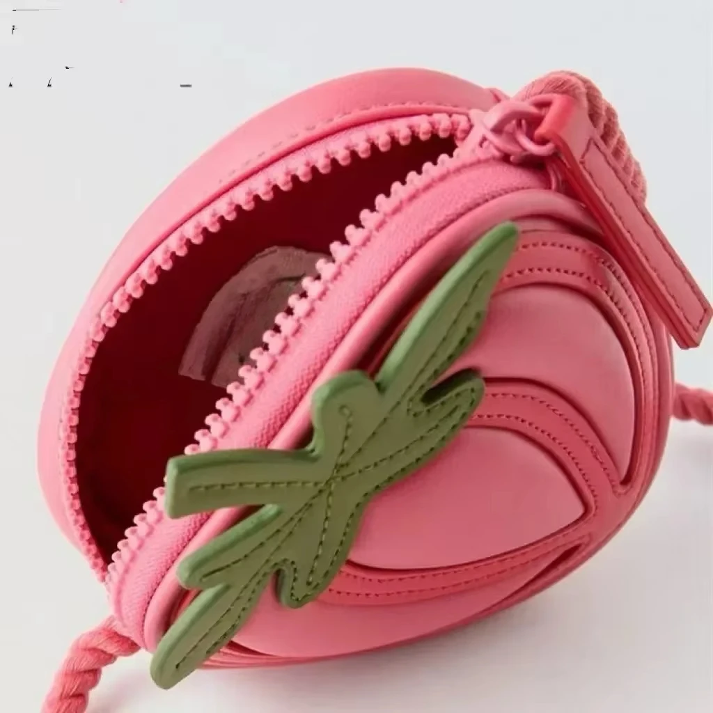 2024 New Children's Bag, Strawberry Bag, Fashionable and Versatile, Cute Mini Coin Purse, Crossbody Small Backpack 4