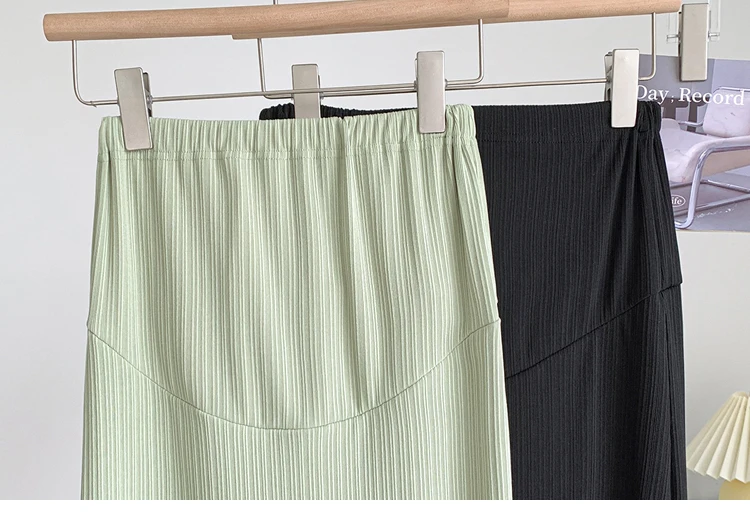 I63318# Maternity Skirt Skirts Korean Plus Size Stretch Split Summer Slim Women Pregnancy Clothes Pregnancy Skirt