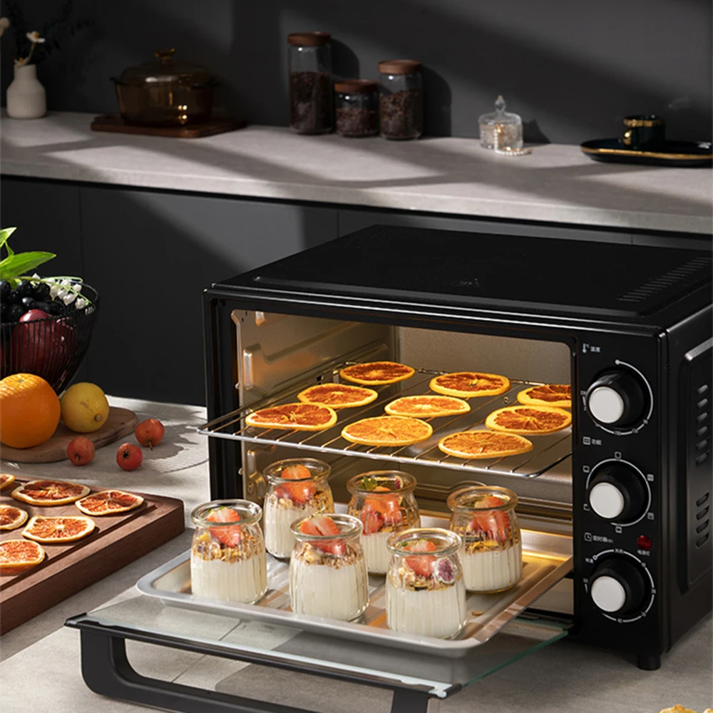 Electric oven 32 liter capacity ，rotating baking，double-bridge stainless  steel bluing baking tube ，electric oven for home use - AliExpress
