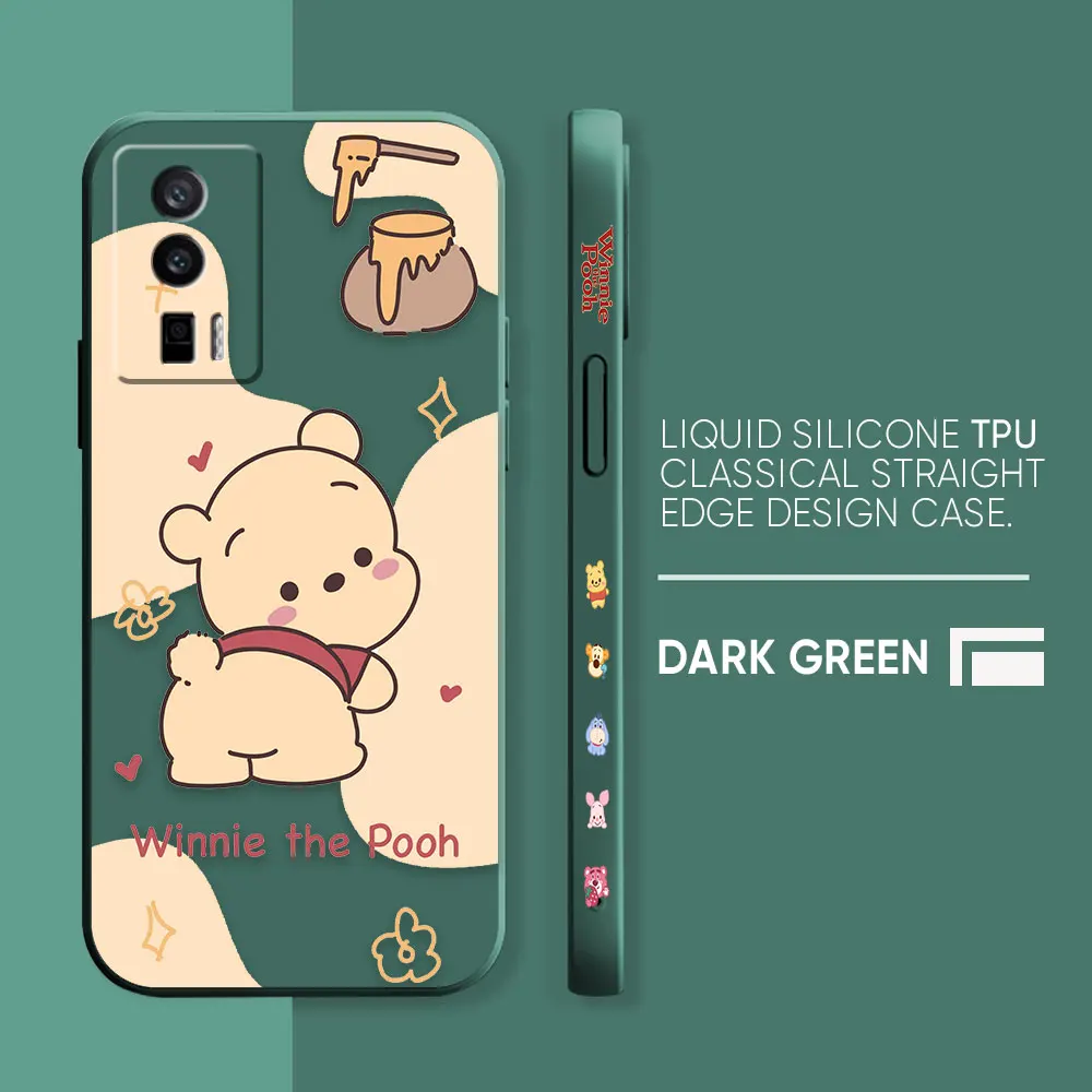 thumbnail image 1 of Case For Redmi K60E K60 K50 K40S K40 K30 9A 9 8A 8 10 Pro 4G 5G Colour Simple Liquid silicone Case Cute Winnie The Pooh, 1 of 5