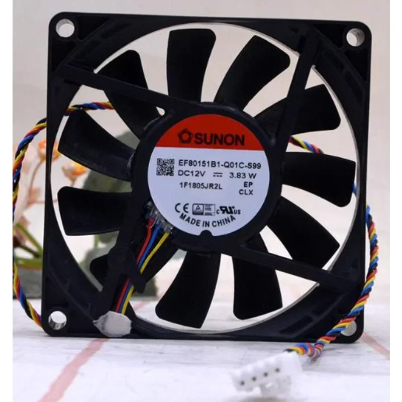 SUNON EF80151B1-Q01C-S99 CPU 냉각 선풍기, 4 선 섀시 PMW 쿨러 선풍기, 8cm 8015, 80x80x15mm, 12V, 3.83W
