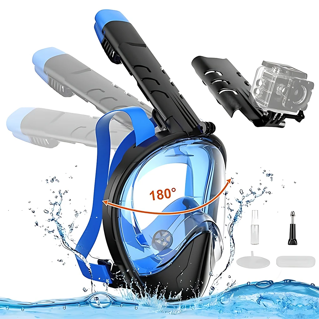 

Full Face Snorkel Mask For Adults 180° Panoramic View For Uninterrupted Snorkeling Diving Mask