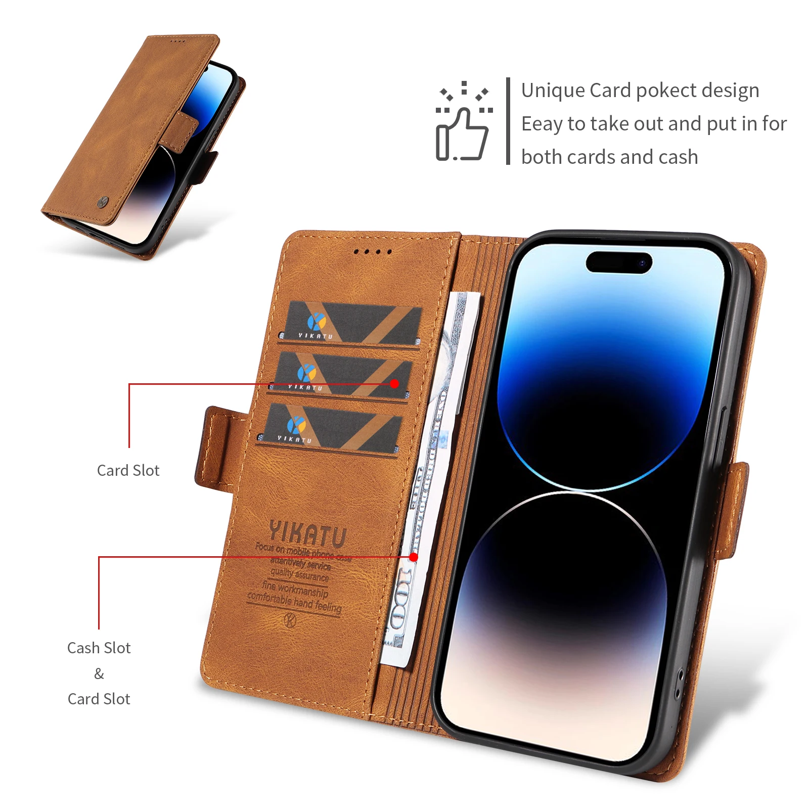 Leather Card Holder Wallet Phone Case Cover