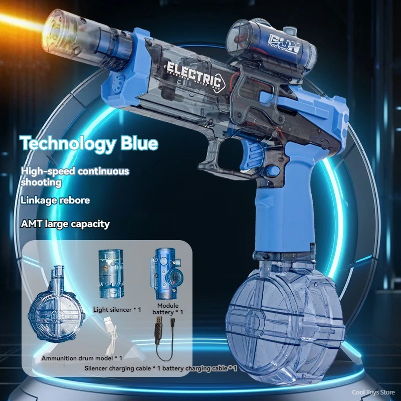 Flashing Electric Water Guns Big Capacity Powerful Water Pistol Automatic Shooting Toy Gun for Adults Boys Summer Outdoor Games 5