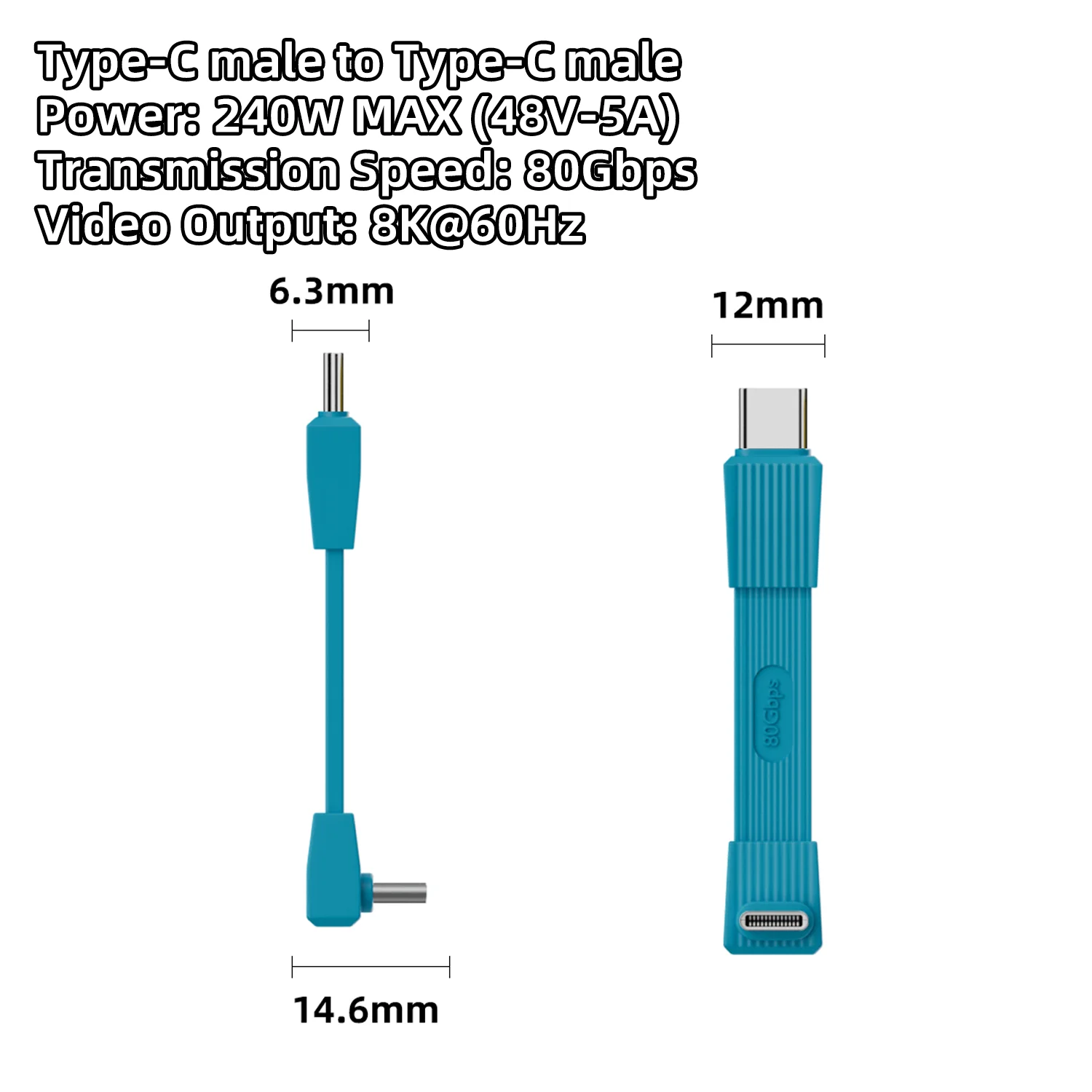 Ultra High-Speed USB 4.0 Type-C Cable with 240W Fast Charge and 8K Video Support
