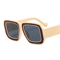 Trendy Retro Square Sunglasses with Champagne Tint and UV400 Protection (As shown)